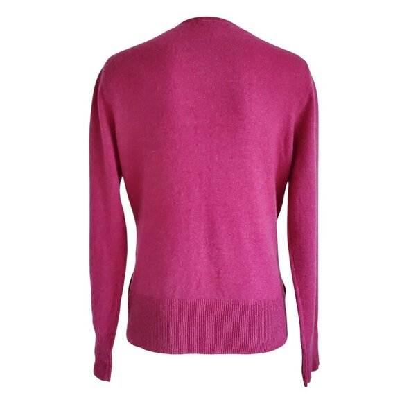 Apt 9 Cashmere Sweater Ruched V-Neck Cranberry Color Size L - Picture 4 of 15